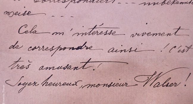 Cela m’intéresse vivement de correspondre ainsi